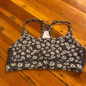 Grey and Floral Sports Bra